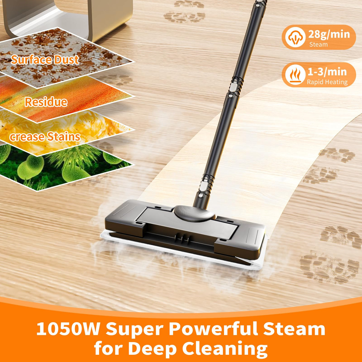 16-in-1 Lightweight Detachable Steam Mop U456