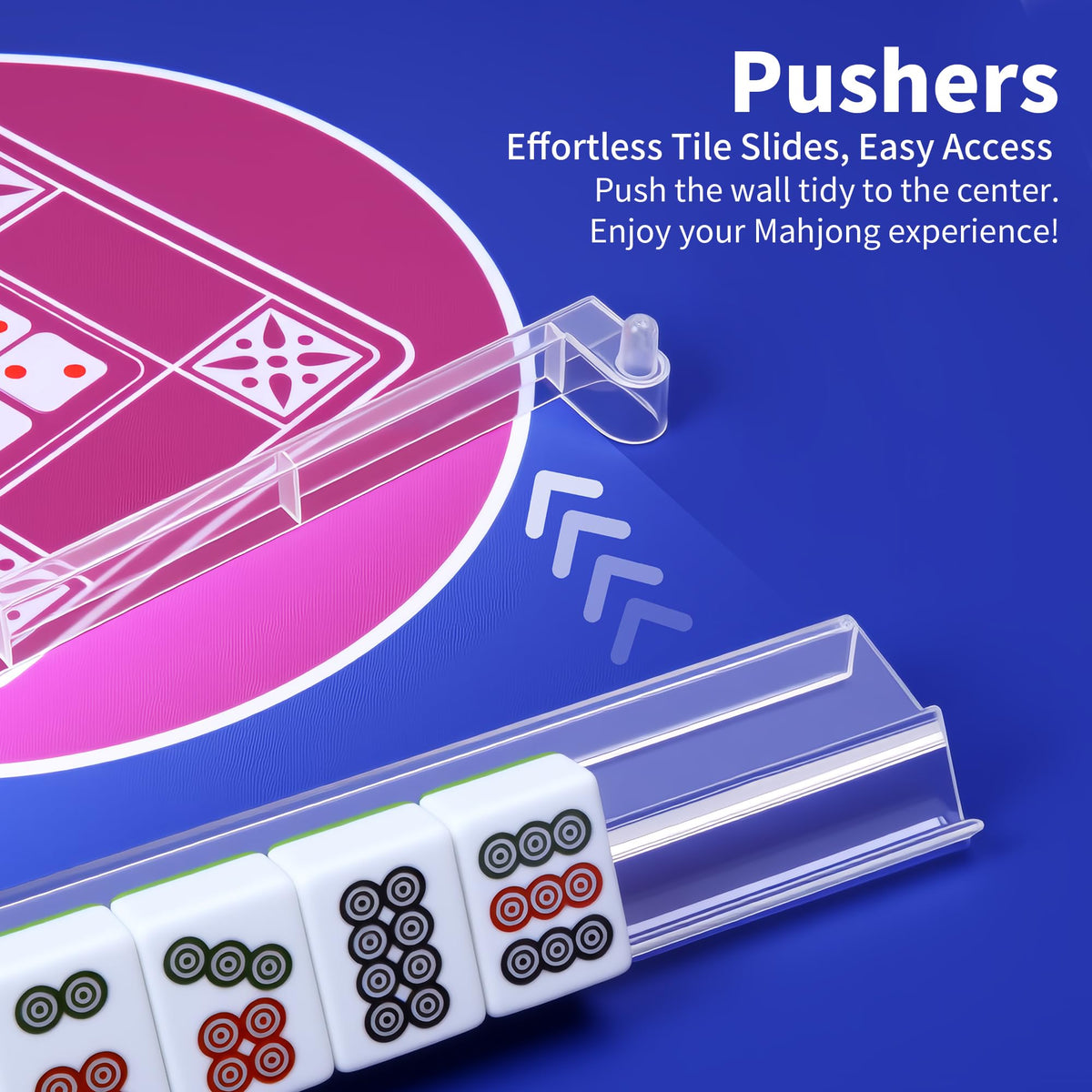 4-Piece Acrylic Mahjong Rack Set with Pushers H634891