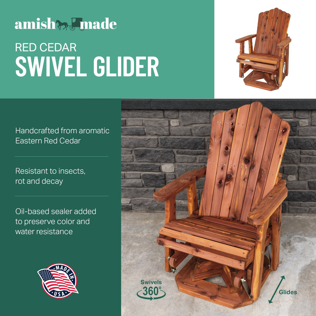 23" Cedar Adirondack Swivel Glider O732440