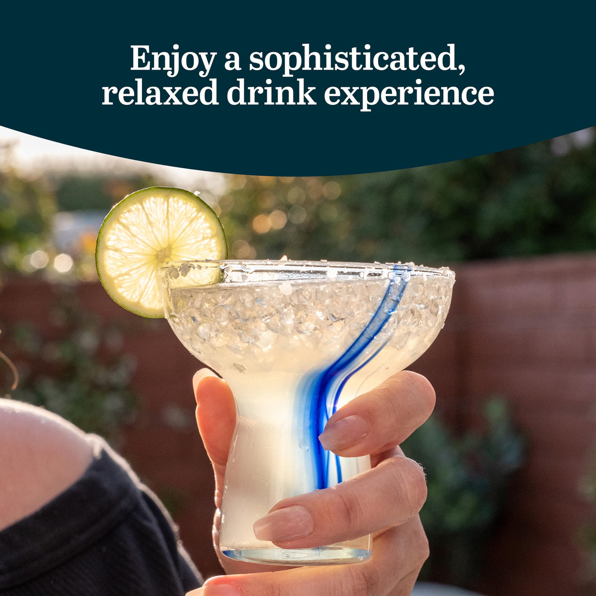 Blue Ribbon Stemless Margarita Glasses Set of 6 J167937