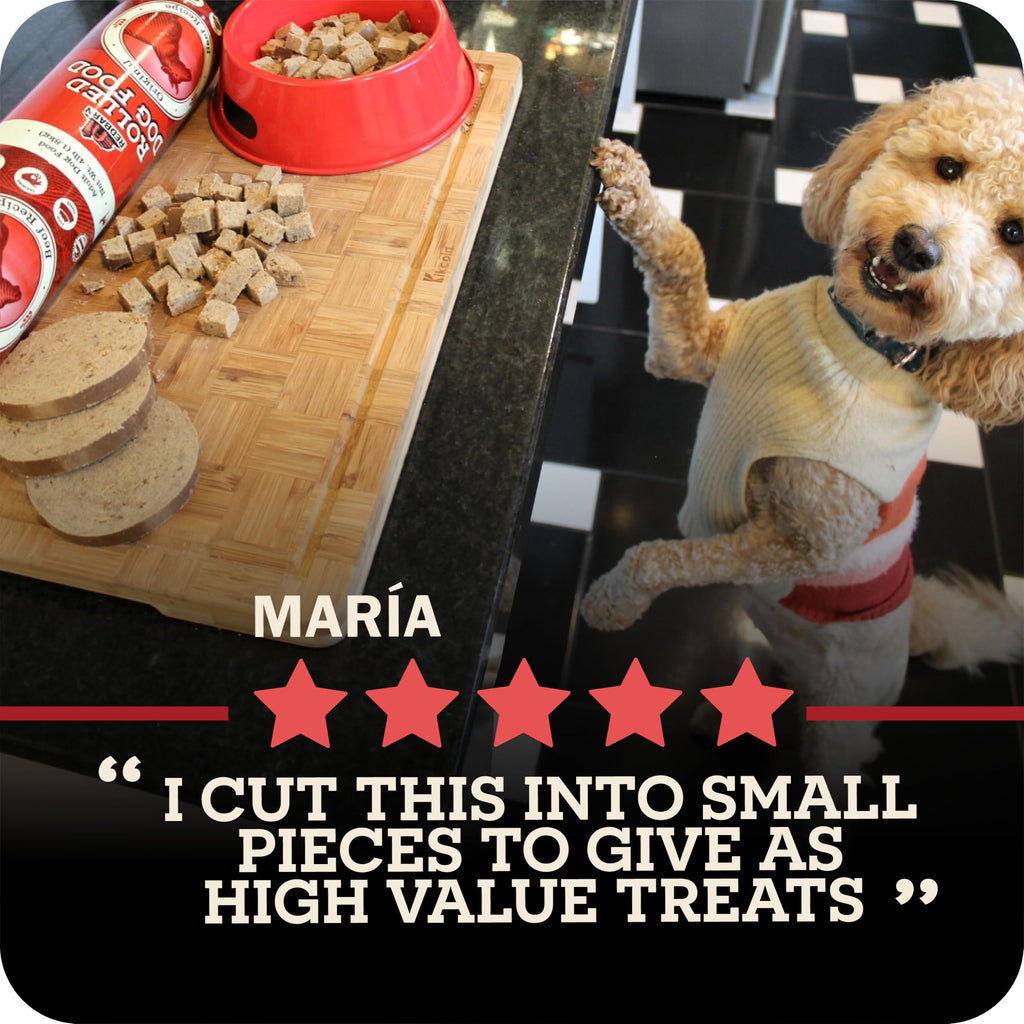 Semi-Moist Rolled Dog Food Beef Recipe 4lb 8 Rolls A4004
