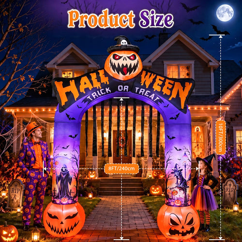 10 FT Halloween Inflatable Archway with LED Lights A24596