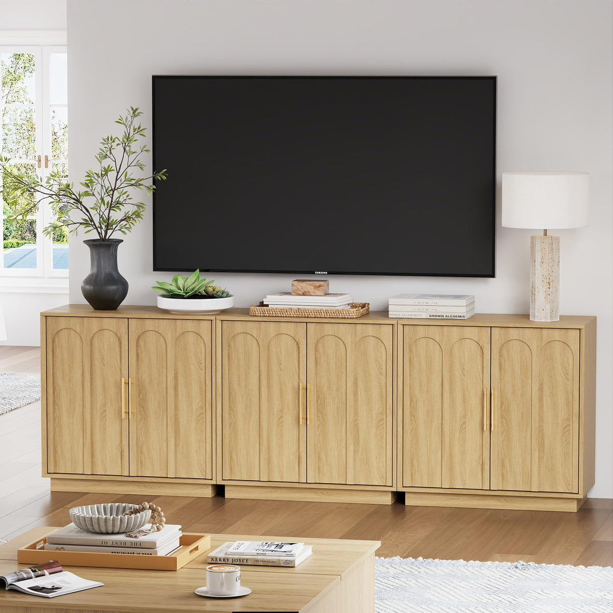 31.5" Oak Sideboard Buffet Cabinet with Storage C36680