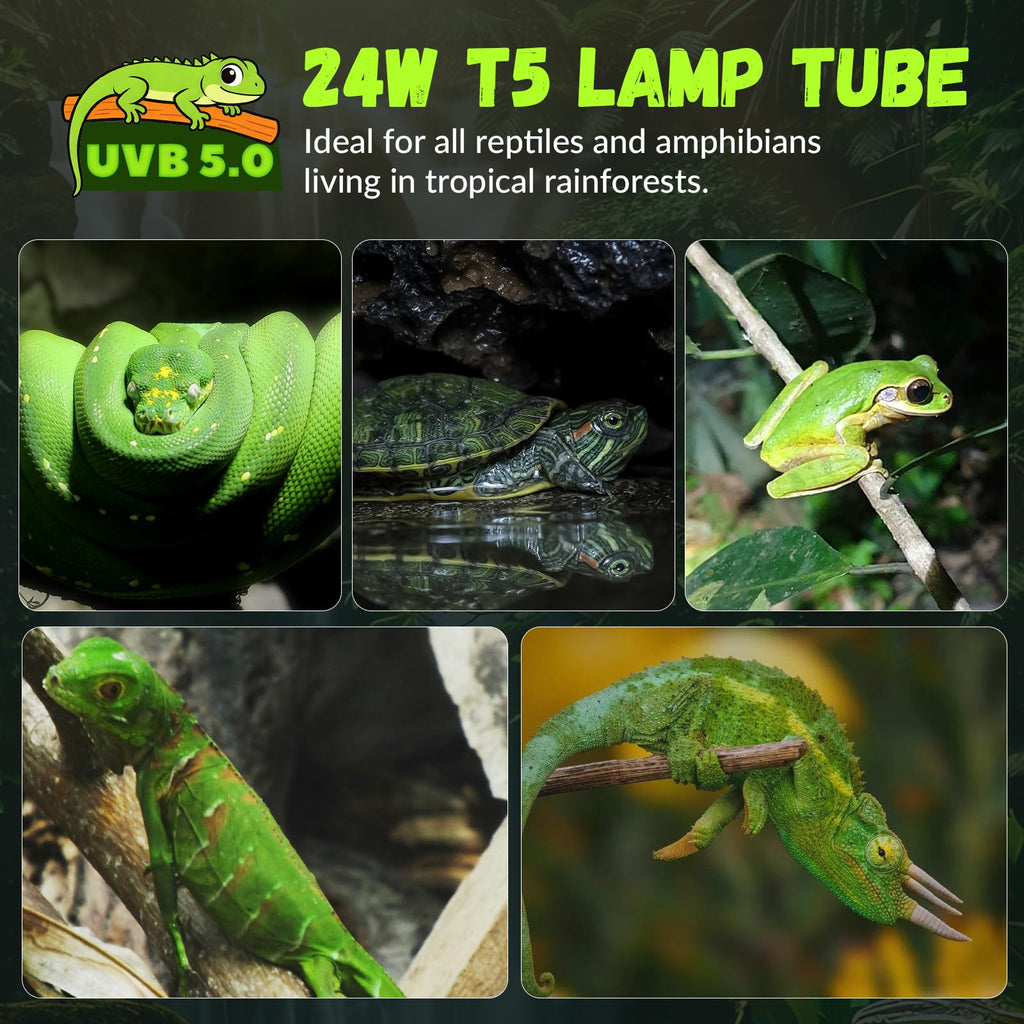 24W T5 5.0 UVB Reptile Light Fixture Combo Kit P421910