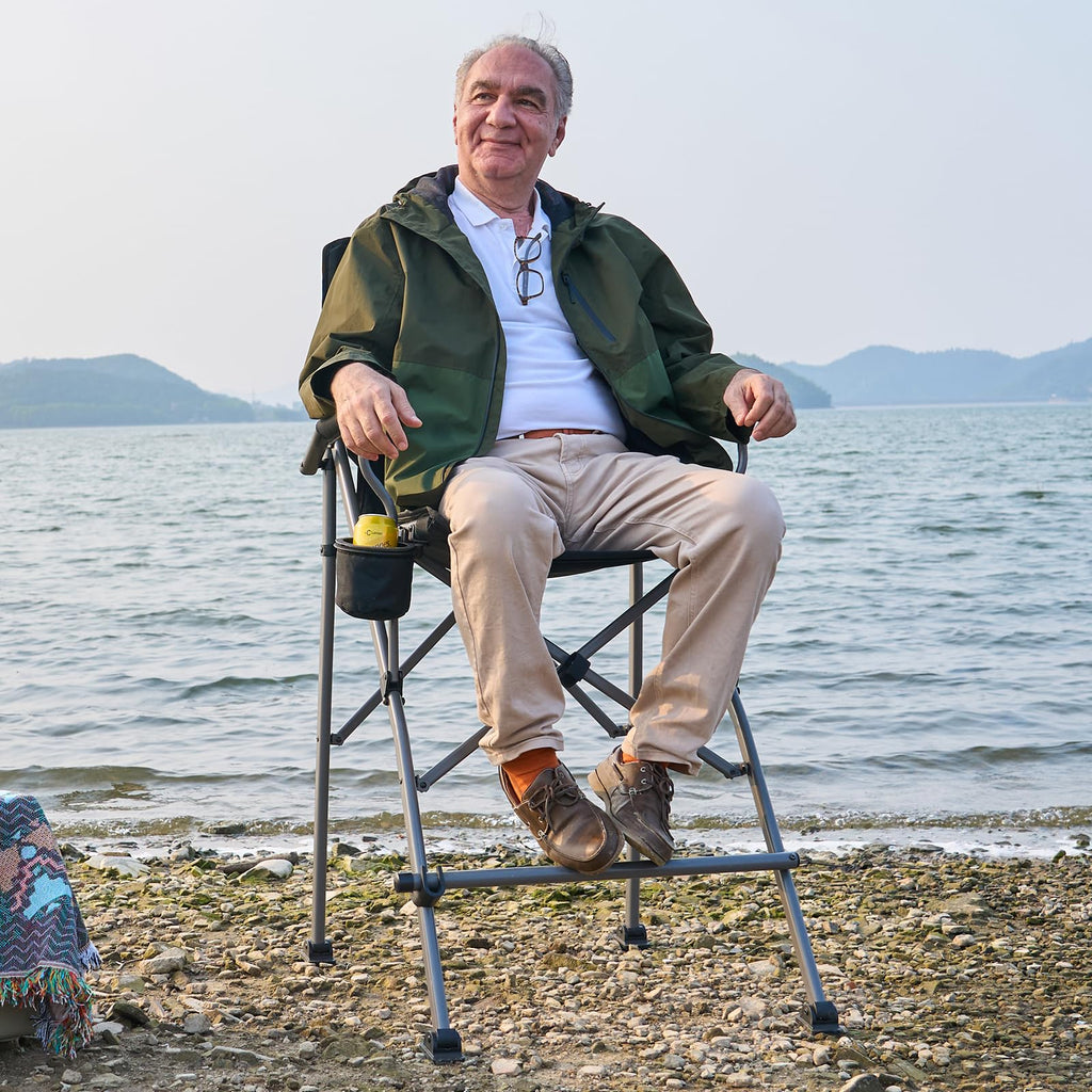 Foldable Camping Chair with Carry Bag Black A50998