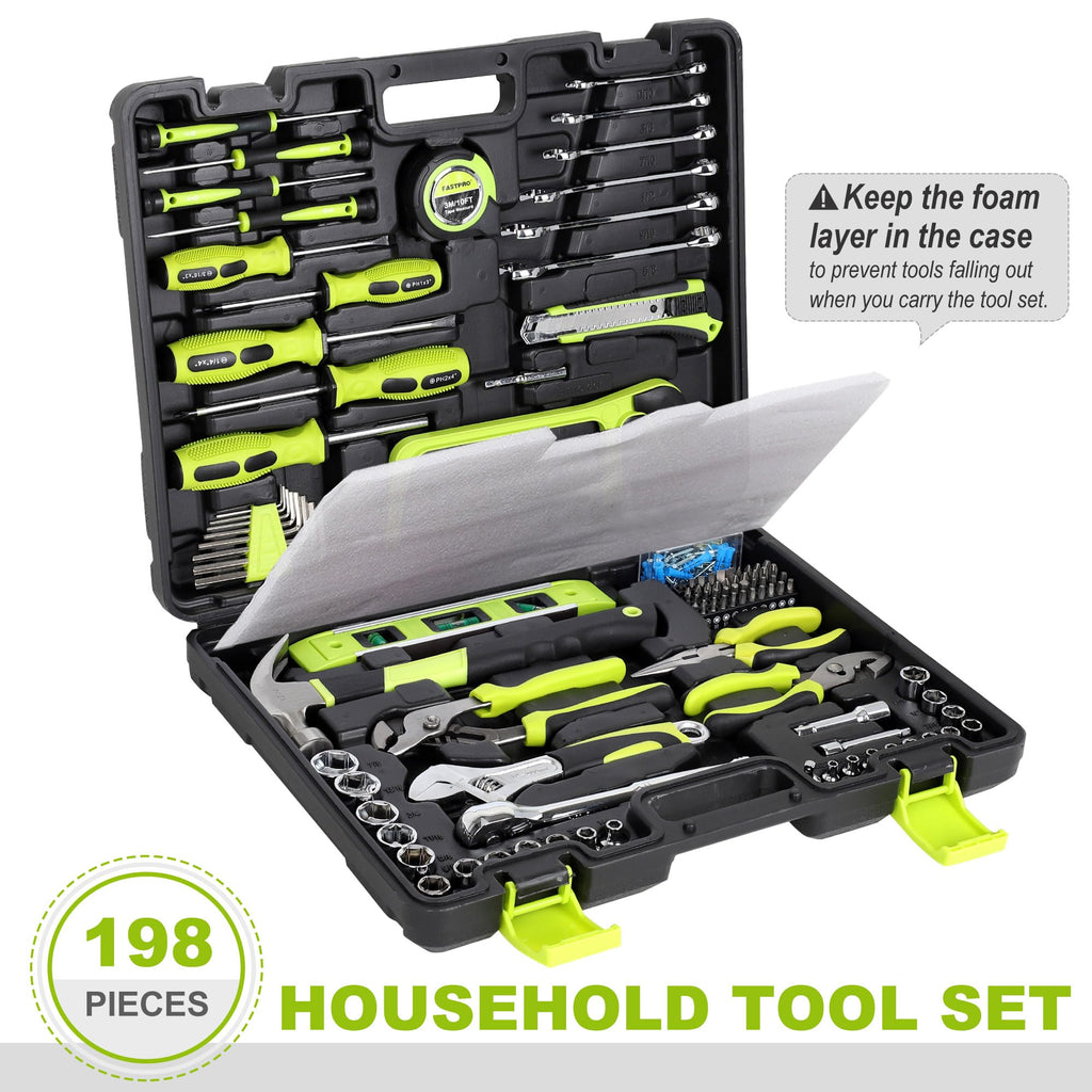 198-Piece Home Repairing Tool Set with Tool Box Z352367