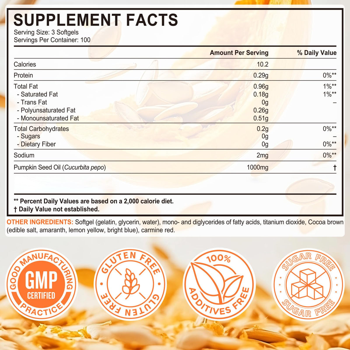 Pumpkin Seed Oil Capsules 1000mg 300 Softgels C10526