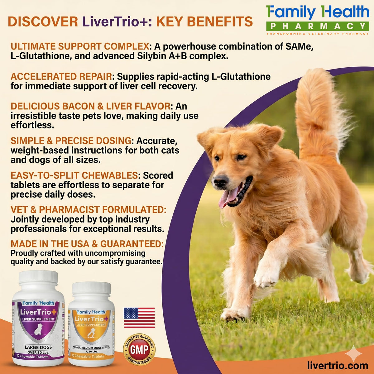 Liver Support Supplement for Large Dogs Chewable Tablets 30Ct J7350
