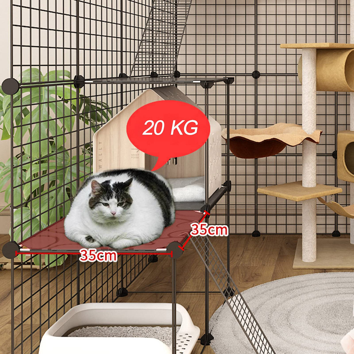 Metal Wire Small Animal Cage 111 * 111 * 146cm Q4266