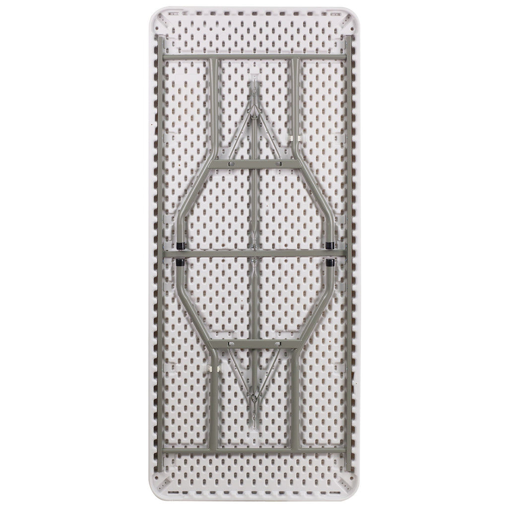 6-Foot Granite White Plastic Folding Table Y84597