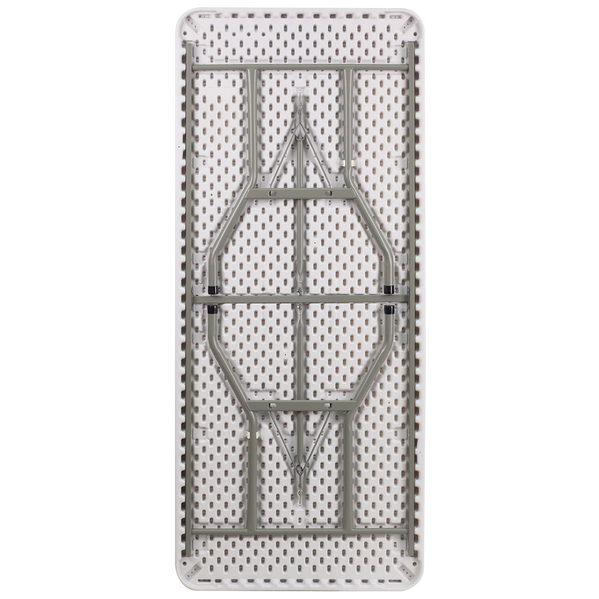 6-Foot Granite White Plastic Folding Table Y84597