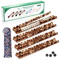 Set of 4 20 Inch Amber Tortoise Acrylic Mahjong Racks with Pushers D2827