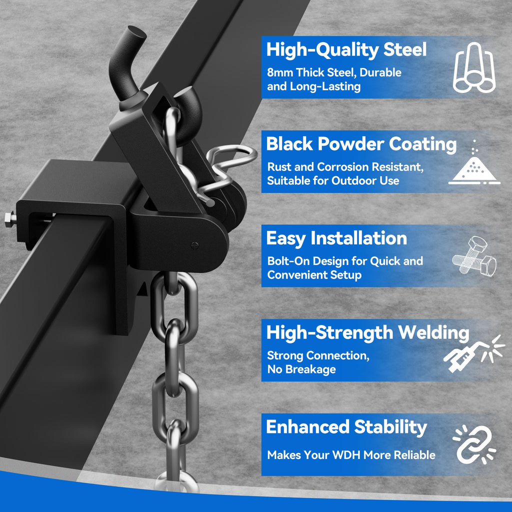 Black 2 Pack Heavy Duty Steel Weight Distribution Hitch Brackets W526