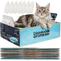 8 Pcs Disposable Cat Litter Box with Scoops U98323