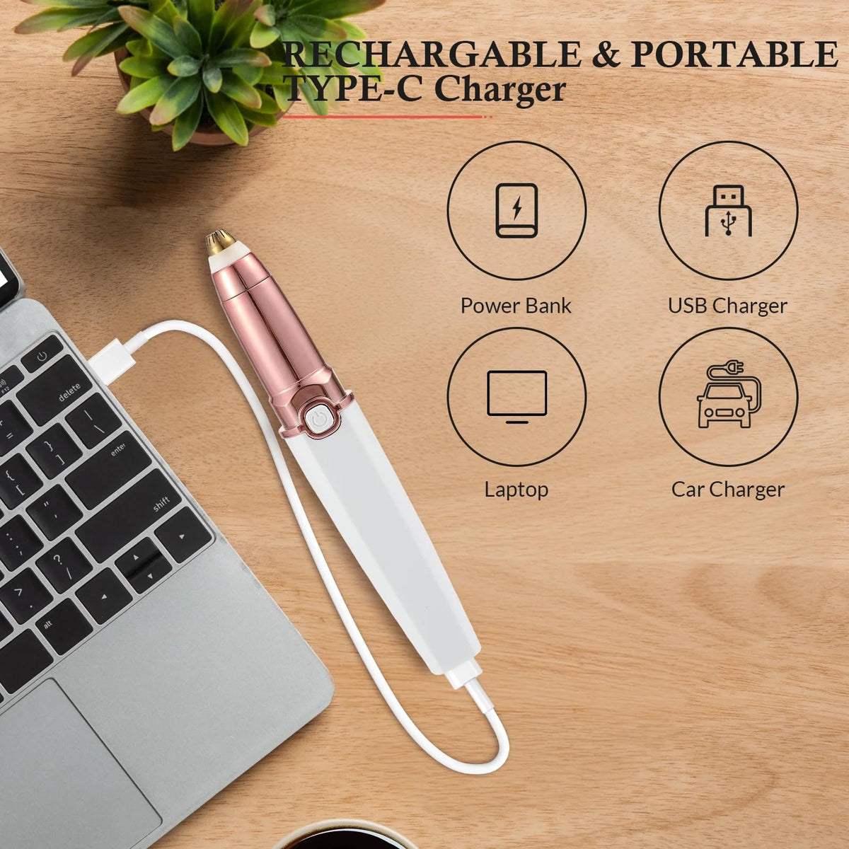 2 in 1 Rechargeable Facial Hair Trimmer and Eyebrow Shaver W731505
