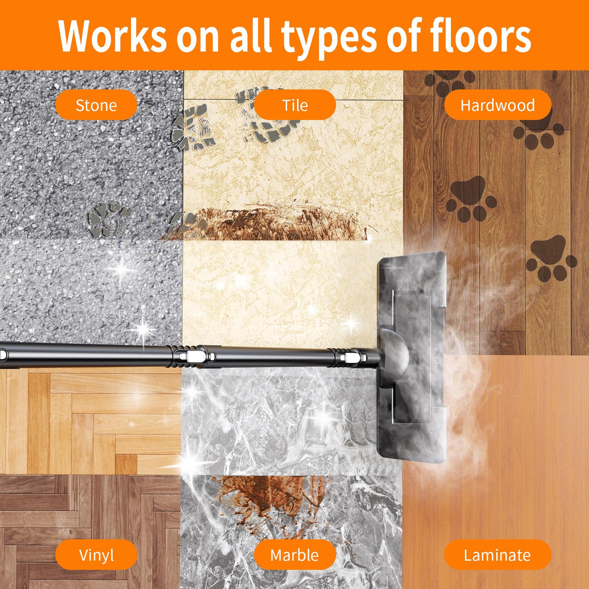 16-in-1 Lightweight Detachable Steam Mop U456