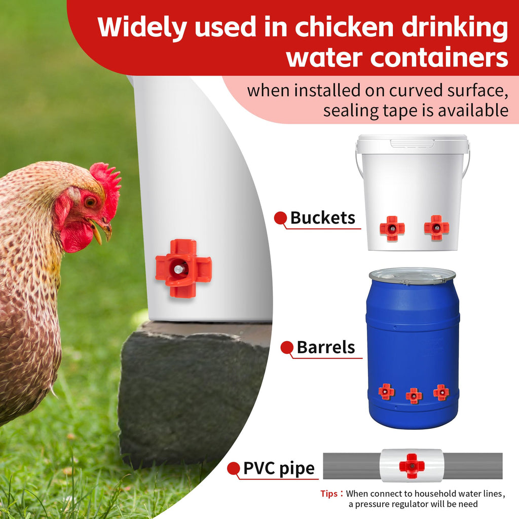 12 Pcs Horizontal Chicken Waterer Nipples with Drill Bit J227