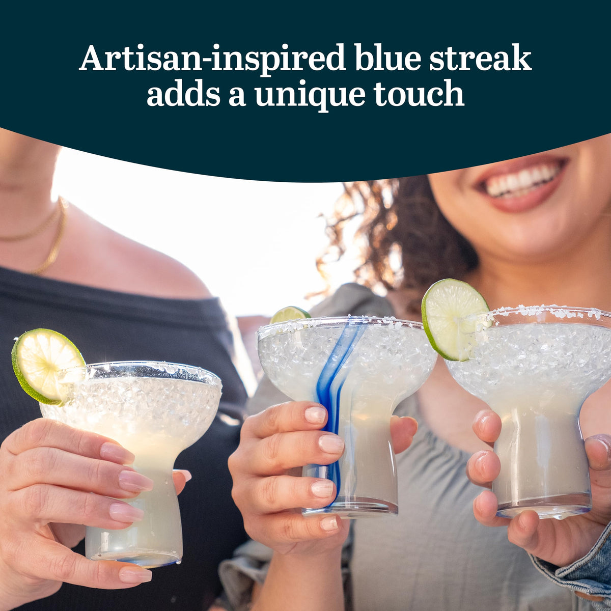 Blue Ribbon Stemless Margarita Glasses Set of 6 J167937
