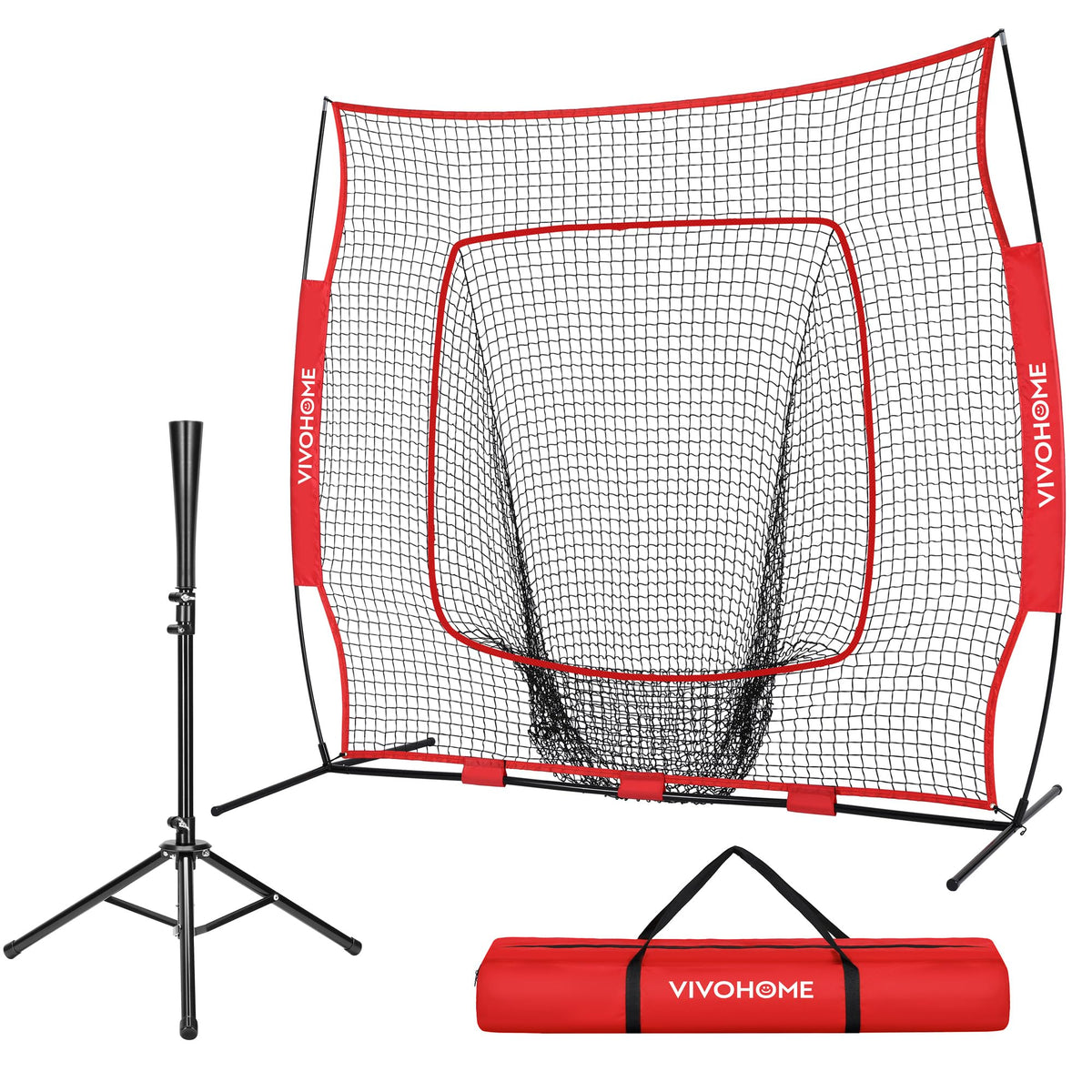 Baseball & Softball Training Net with Batting Tee, 7 x 7 ft. B394