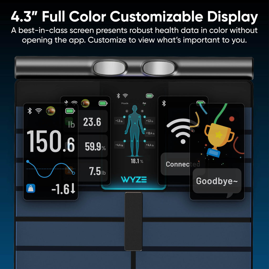 Wi-Fi & Bluetooth Body Composition Scale with Handle, 400 lbs, Black U6530