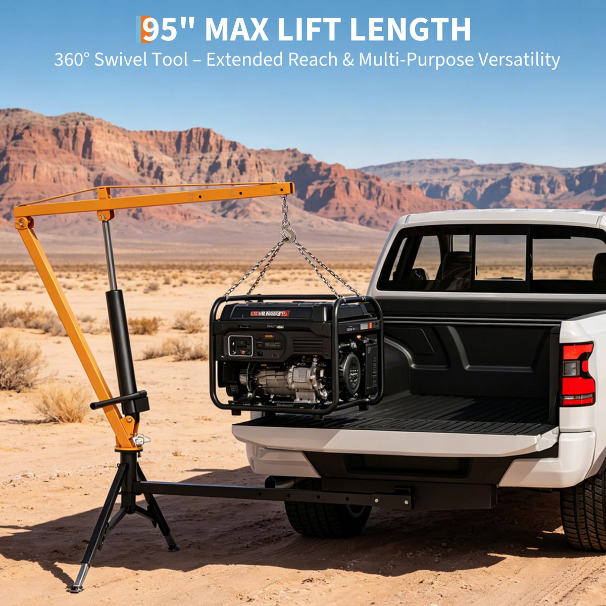 1000 lb Hitch Mount Hydraulic Pickup Truck Crane N7017