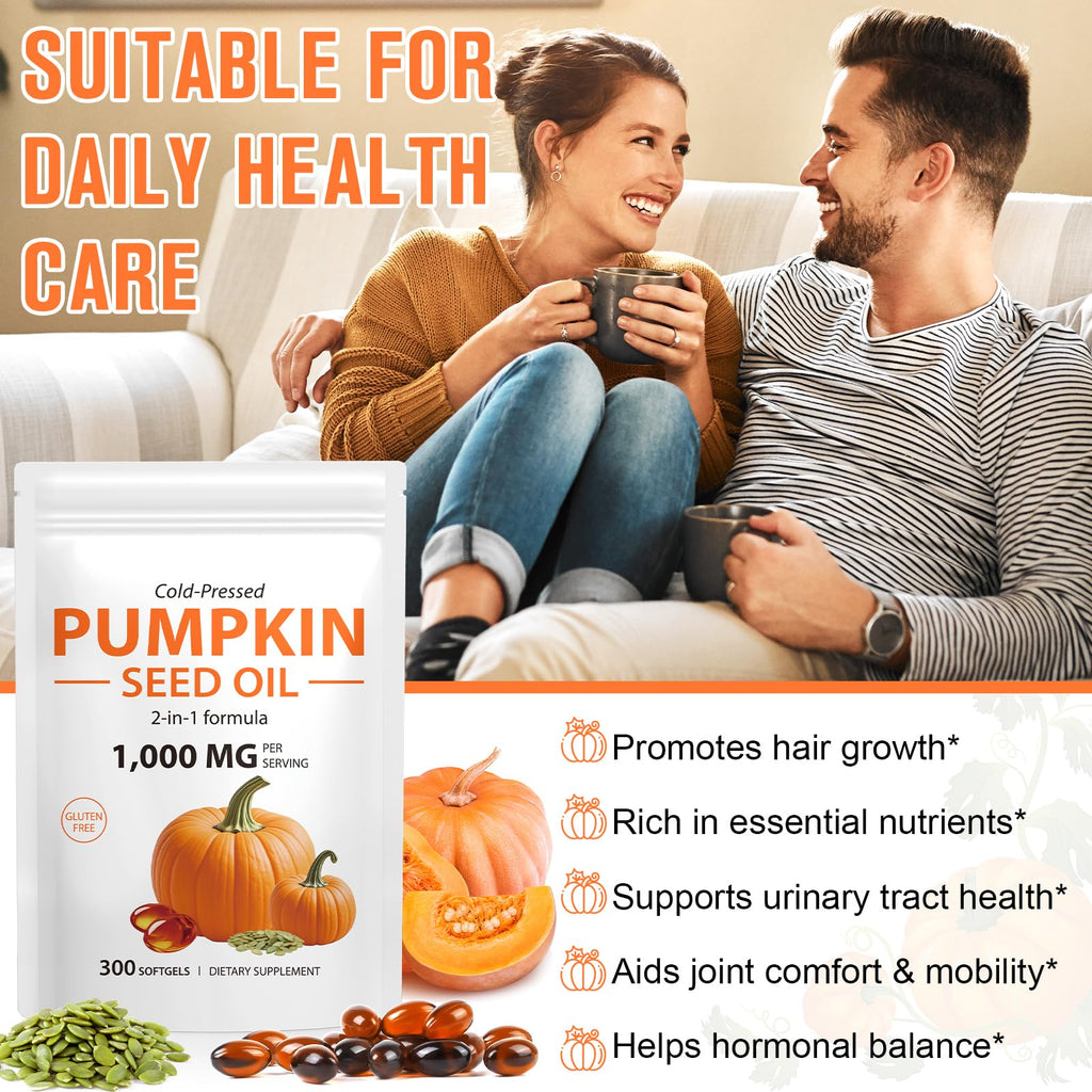 Pumpkin Seed Oil Capsules 1000mg 300 Softgels C10526