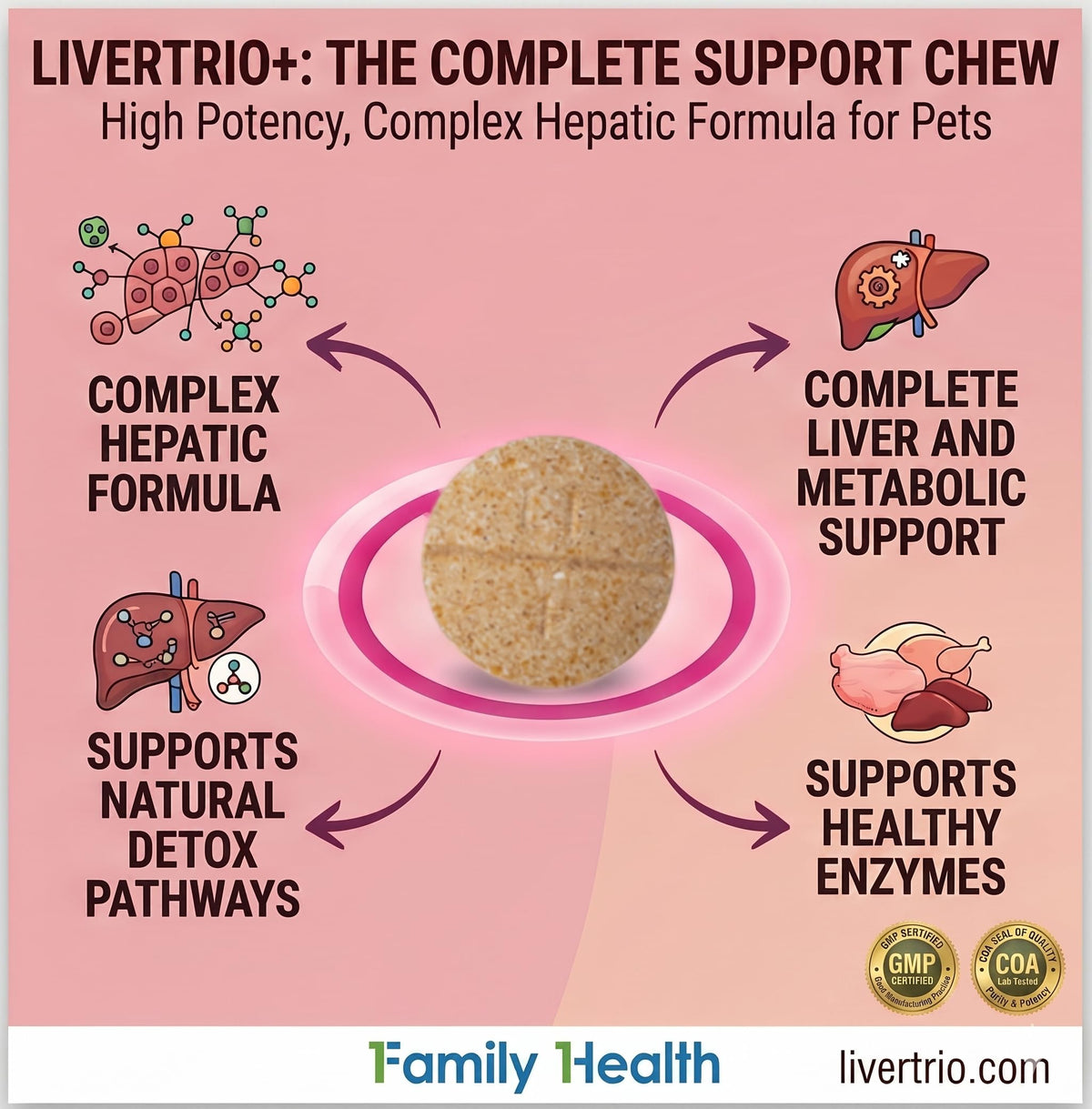 Liver Support Supplement for Large Dogs Chewable Tablets 30Ct J7350
