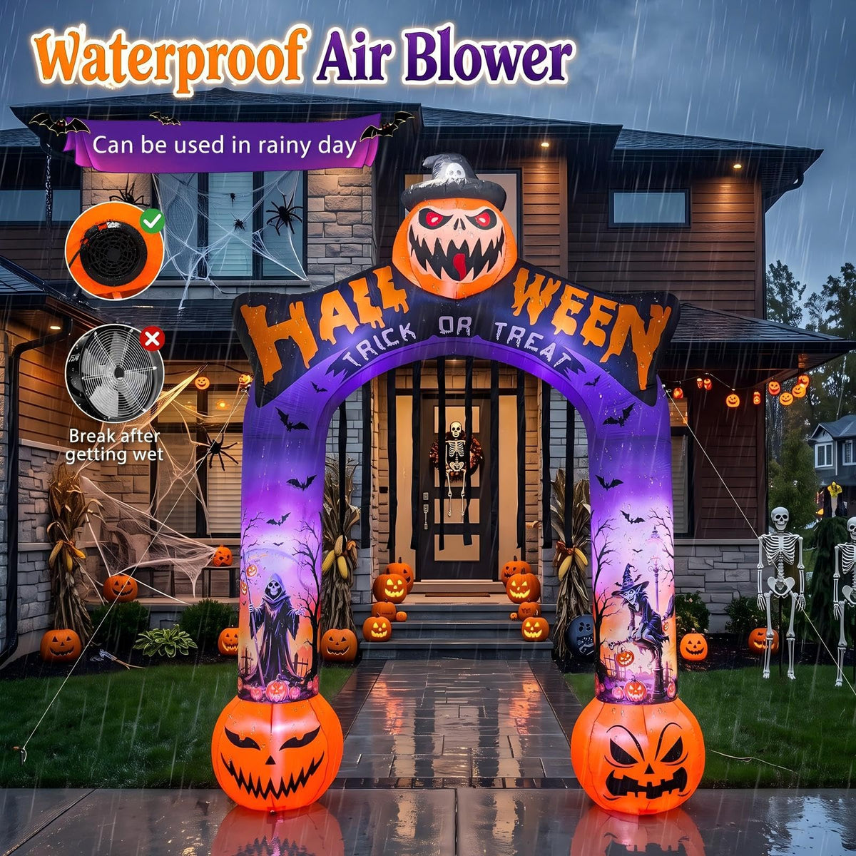 10 FT Halloween Inflatable Archway with LED Lights A24596