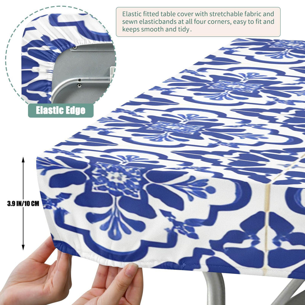 6 Ft Rectangle Water Resistant Tablecloth E694