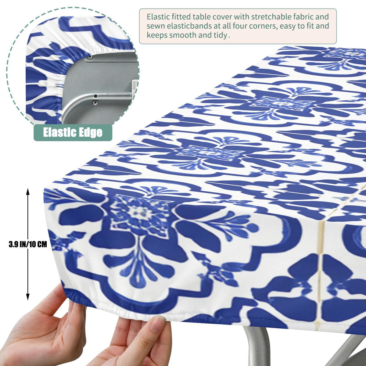 6 Ft Rectangle Water Resistant Tablecloth E694