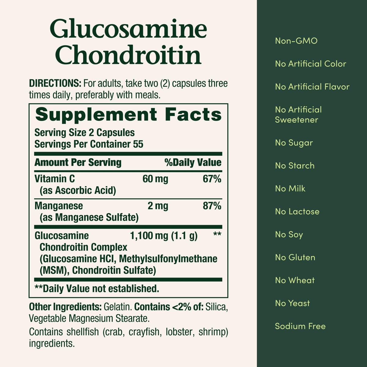 Glucosamine Chondroitin Dietary Supplement W4589