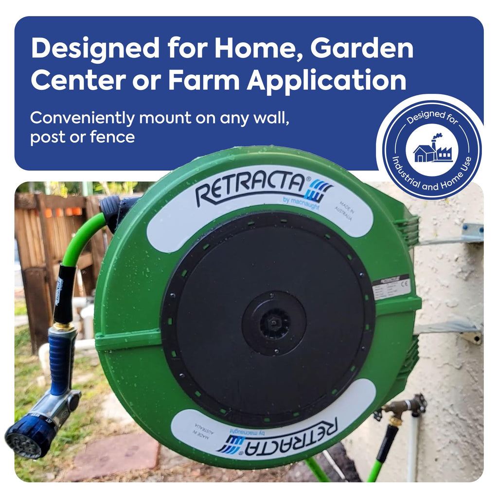 60 Ft Heavy Duty Retractable Garden Hose Reel with Swivel Bracket Z166008