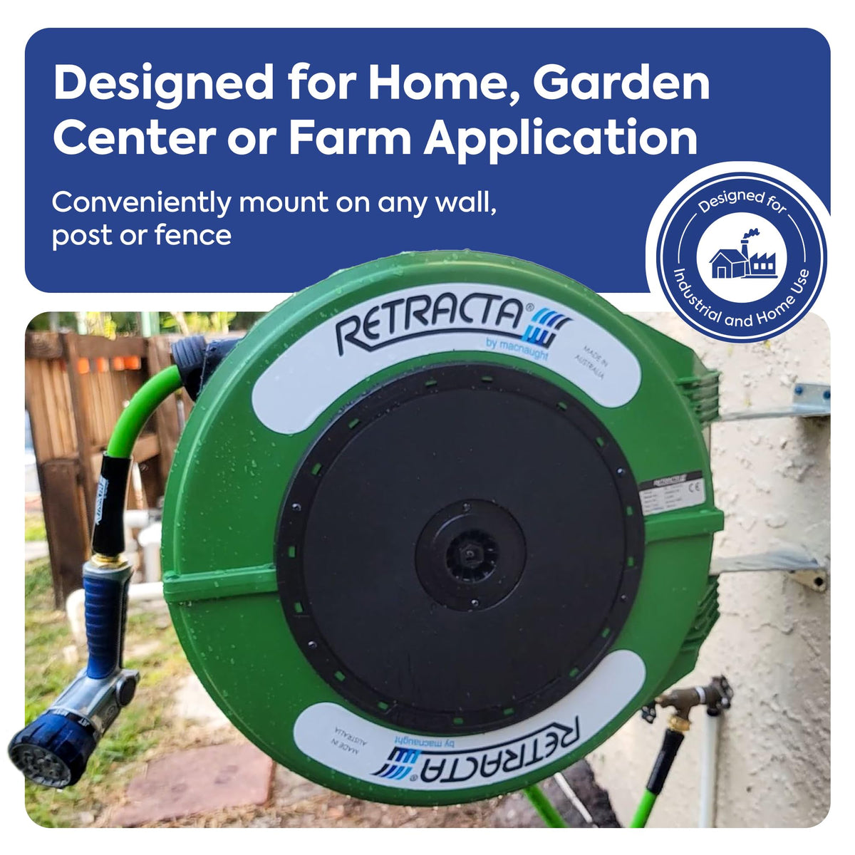 60 Ft Heavy Duty Retractable Garden Hose Reel with Swivel Bracket Z166008