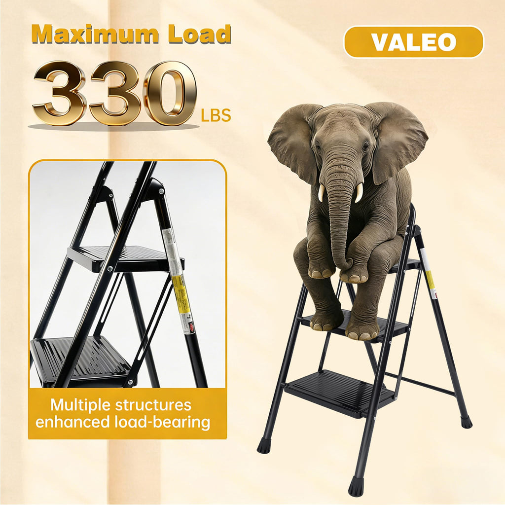 3 Step Folding Ladder with Anti-Slip Pedal W909497