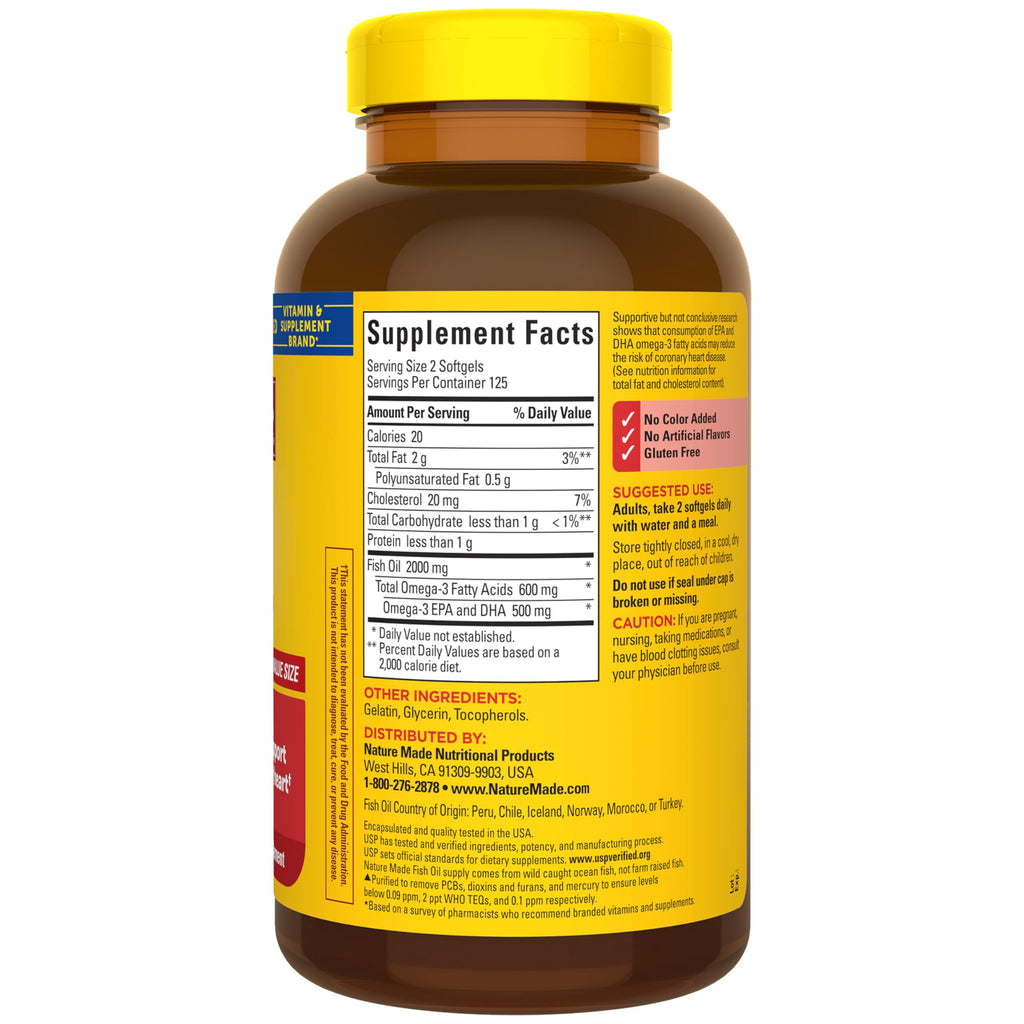Fish Oil Omega 3 Supplements 1000mg Softgels Y49628