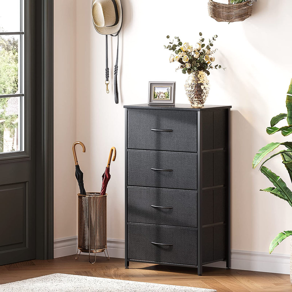 Black 4 Drawer Small Dresser H25085