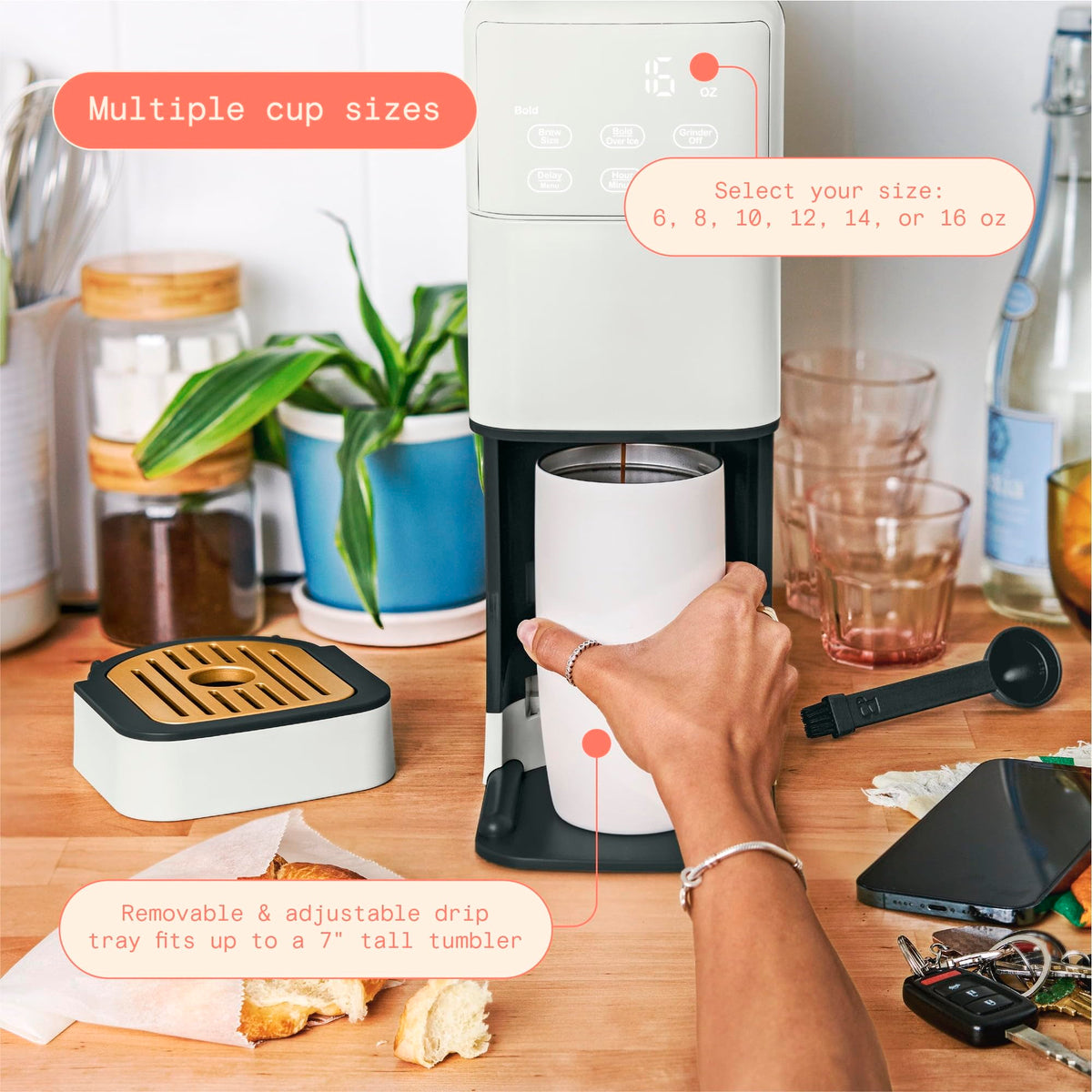 Single Serve Coffee Maker with Burr Grinder V5588