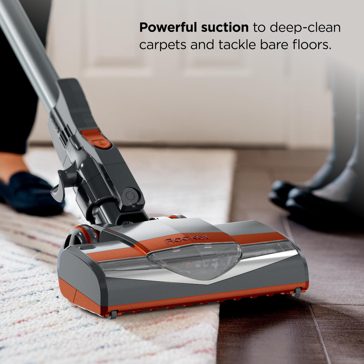 Corded Stick Vacuum with Crevice Tool, Pet Multi-Tool & Precision Duster, Orange Q42906