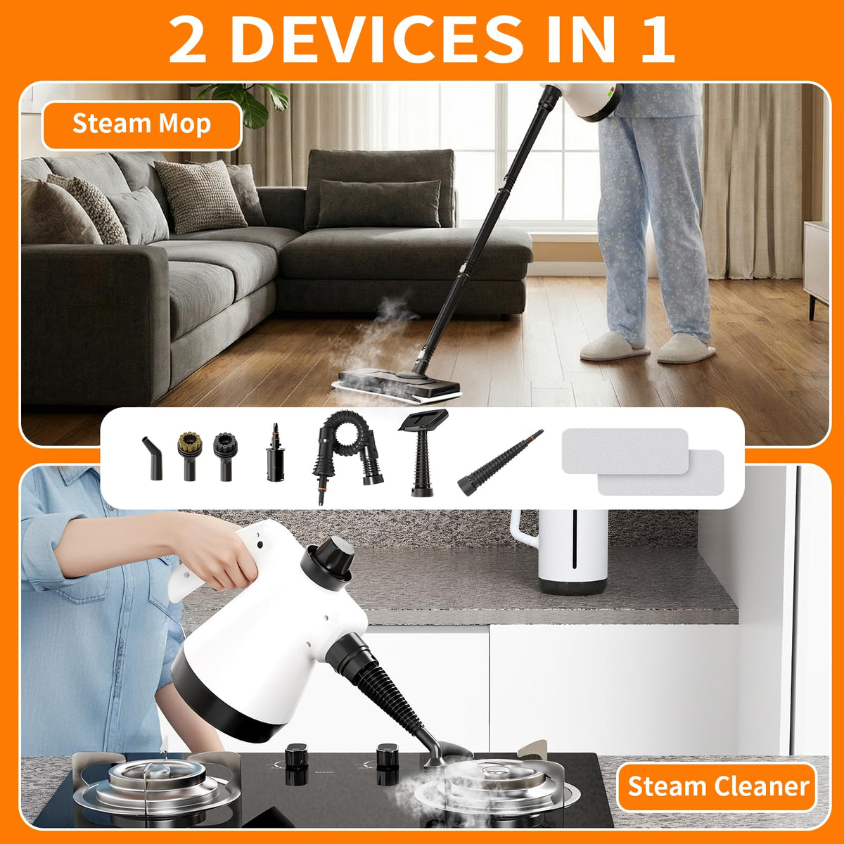 16-in-1 Lightweight Detachable Steam Mop U456