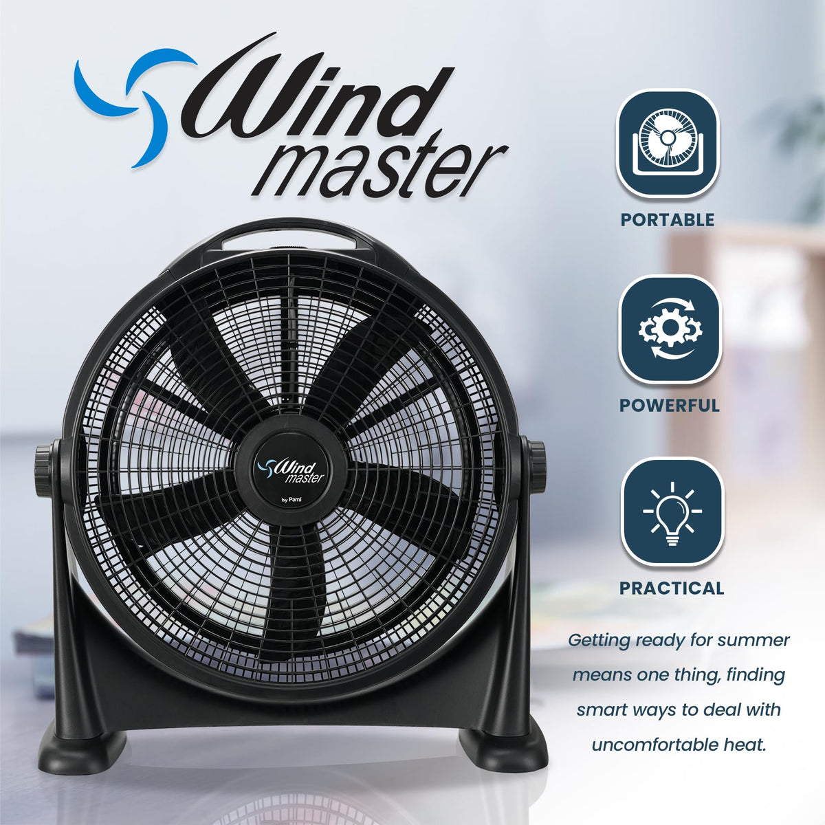 20 in High-Velocity 3 Speed Adjustable Floor Fan Y1628