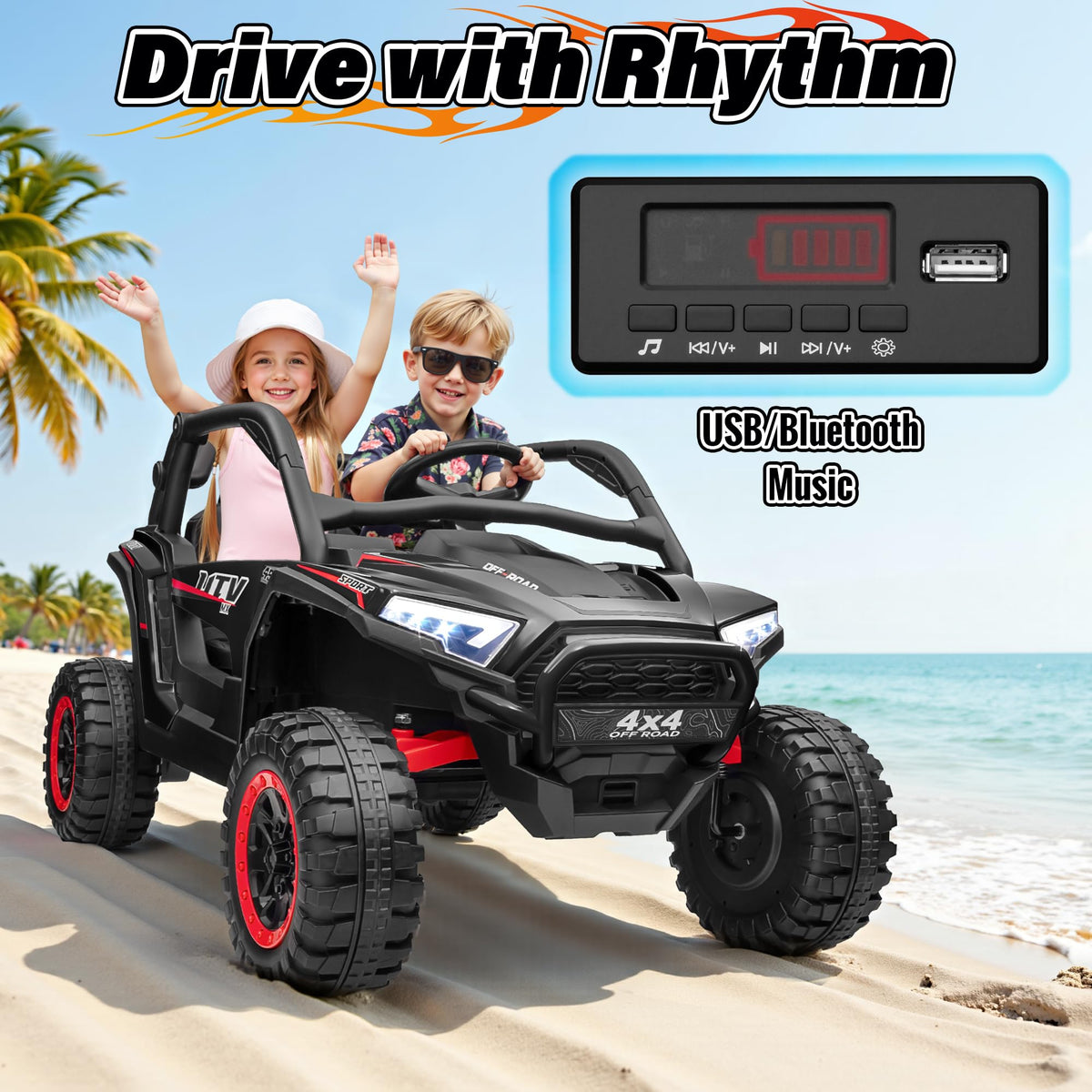 24V 2 Seater 4X4 Off-Road UTV Ride on Car V556065