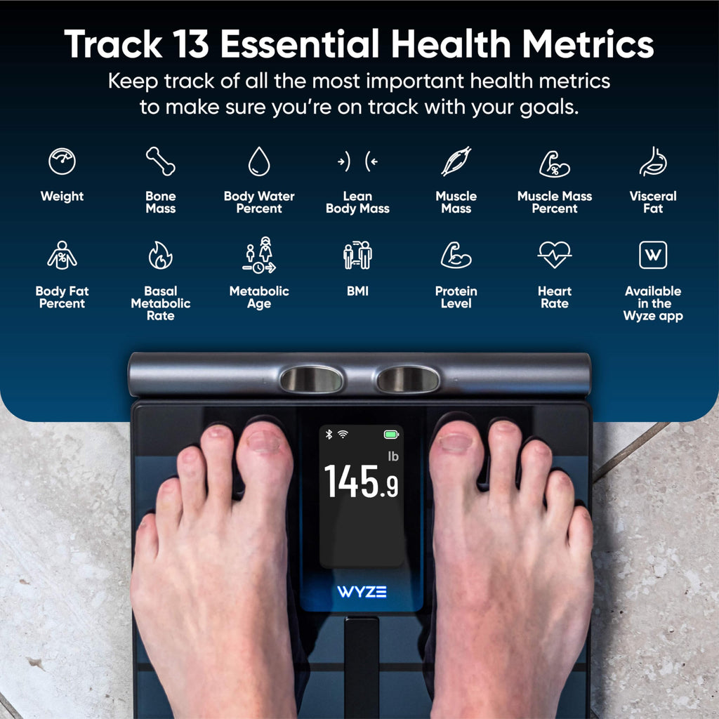 Wi-Fi & Bluetooth Body Composition Scale with Handle, 400 lbs, Black U6530