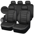 Leather Seat Covers Full Set Water Resistant 3D Foam Back Support 5 Seat Covers U6078