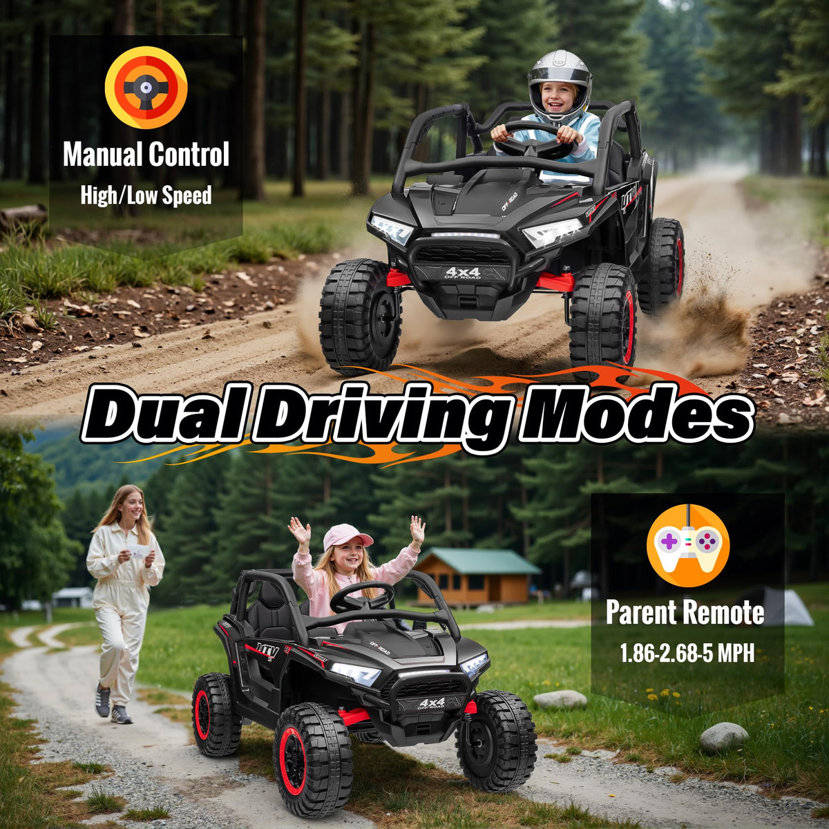24V 2 Seater 4X4 Off-Road UTV Ride on Car V556065