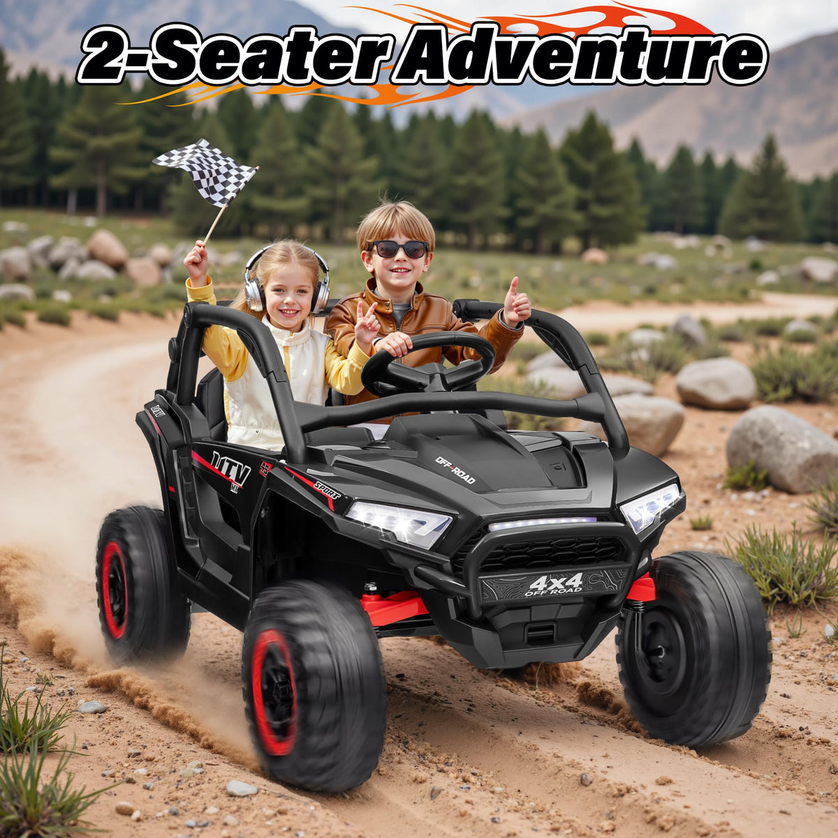 24V 2 Seater 4X4 Off-Road UTV Ride on Car V556065