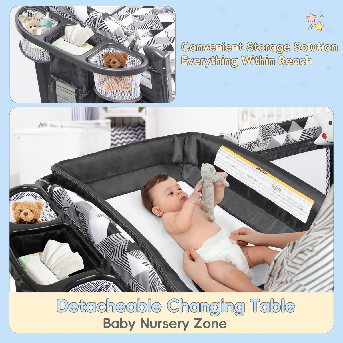 5-in-1 Pack and Play with Changing Table and Bassinet V29423