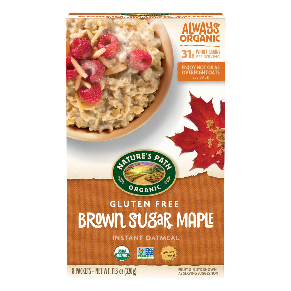 Organic Brown Sugar Maple Oatmeal, 11.3 oz (Pack of 6) M859376