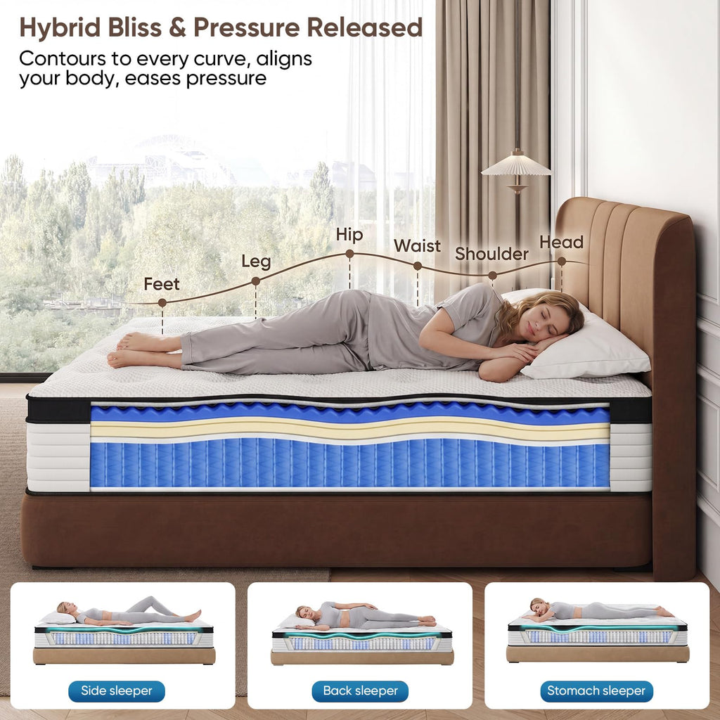 12 Inch Medium Firm Hybrid Memory Foam Mattress G28180