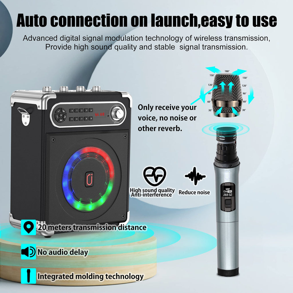 Bluetooth Speaker with Two Wireless Microphones T897827