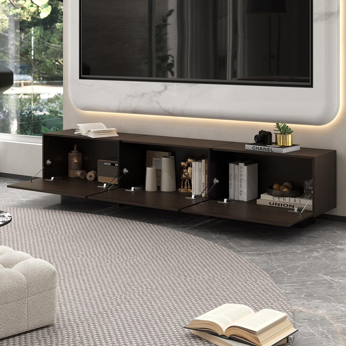 Brown TV Stand with 3 Drawers C8872